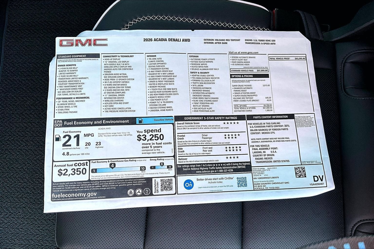 2026 GMC Acadia Denali