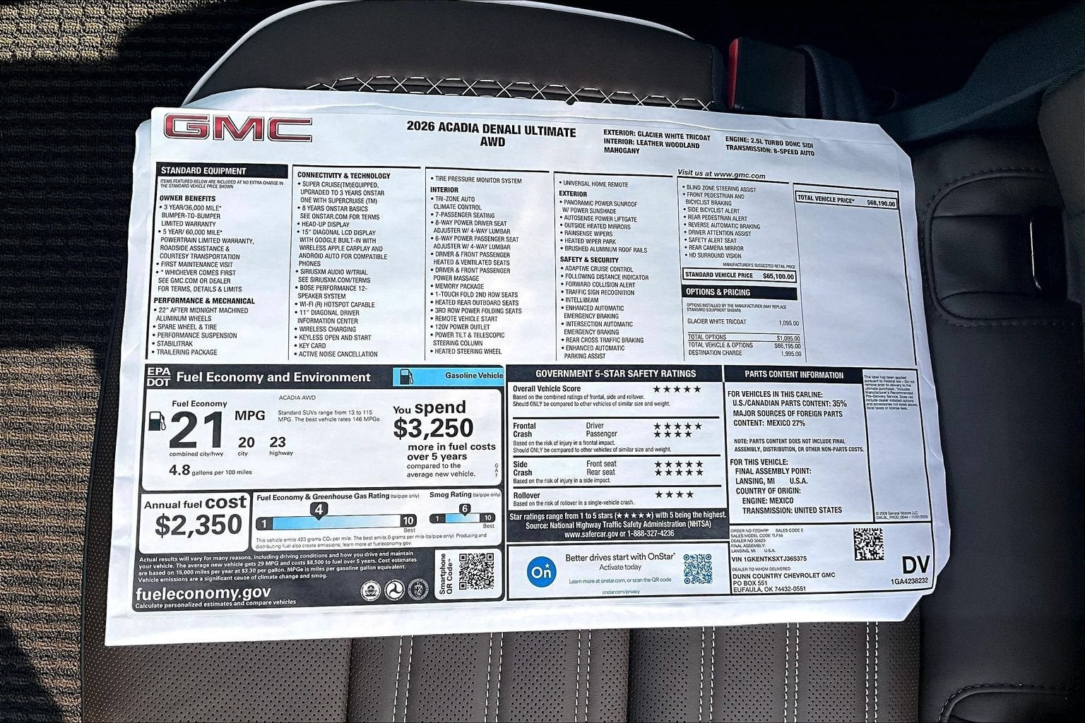 2026 GMC Acadia Denali Ultimate