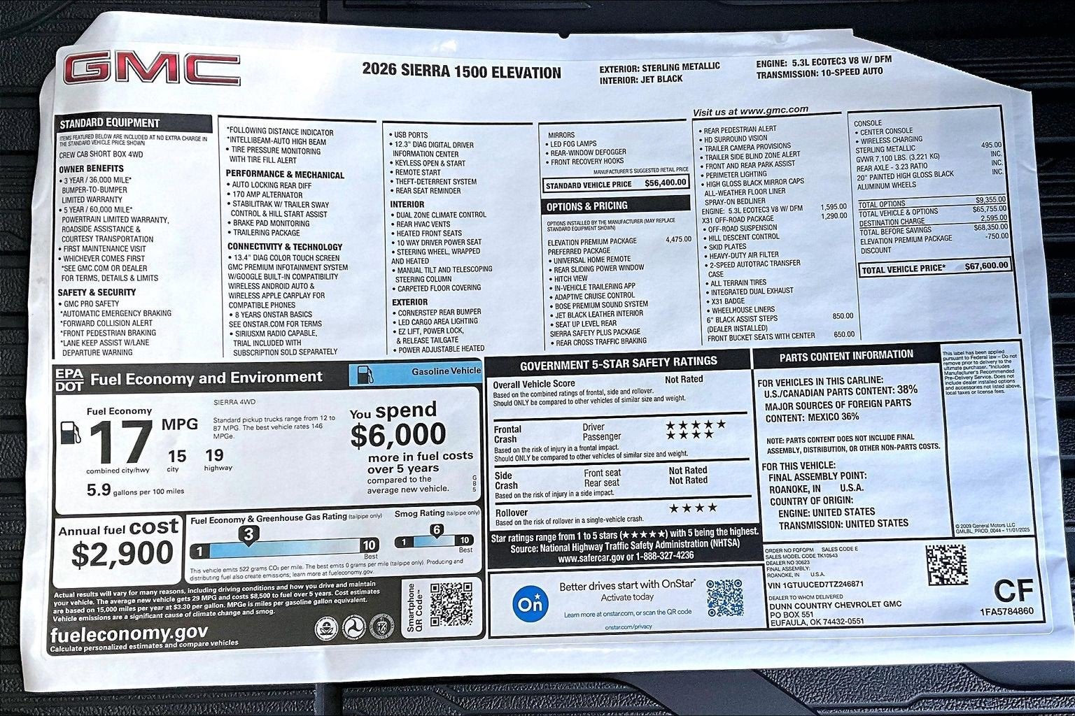 2026 GMC Sierra 1500 Elevation