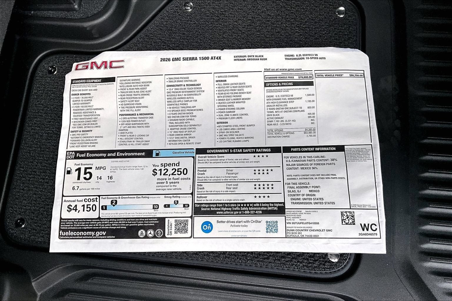 2026 GMC Sierra 1500 AT4X